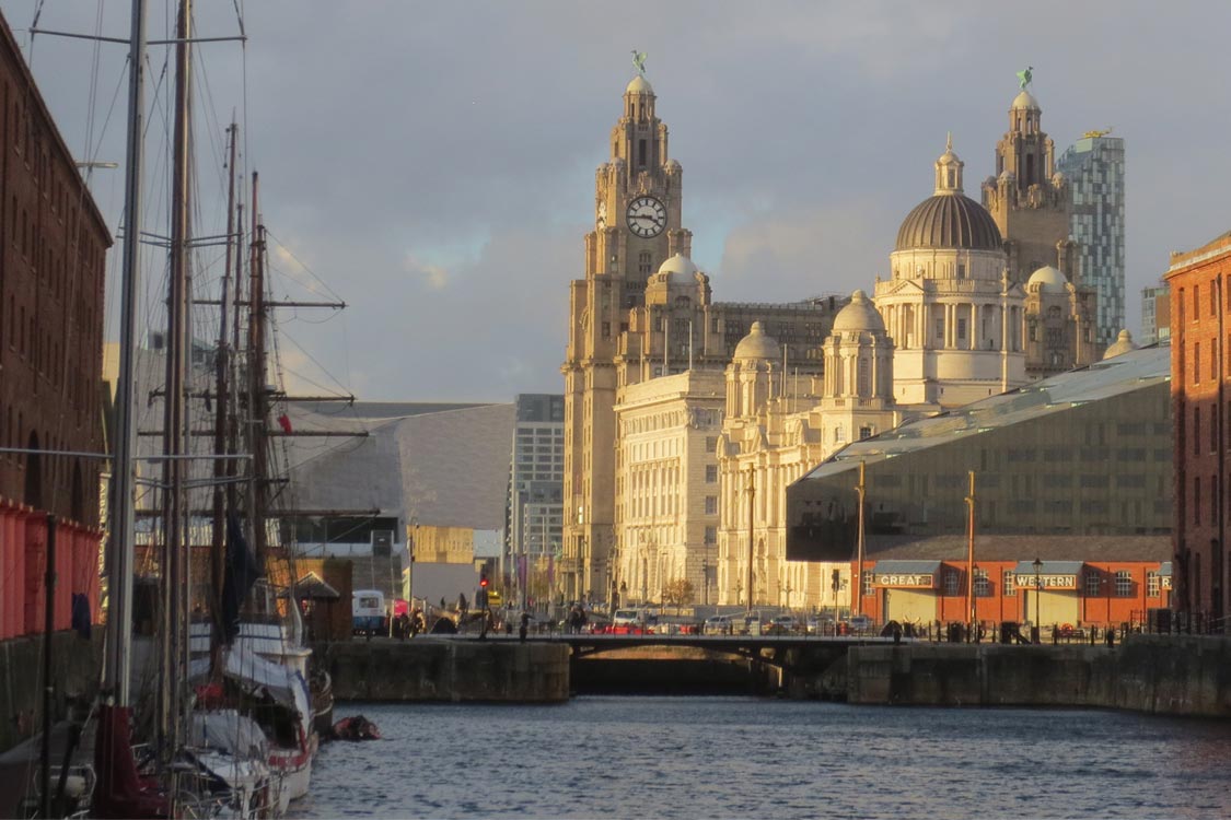 Photo: The Liver building seen from the Albert Dock